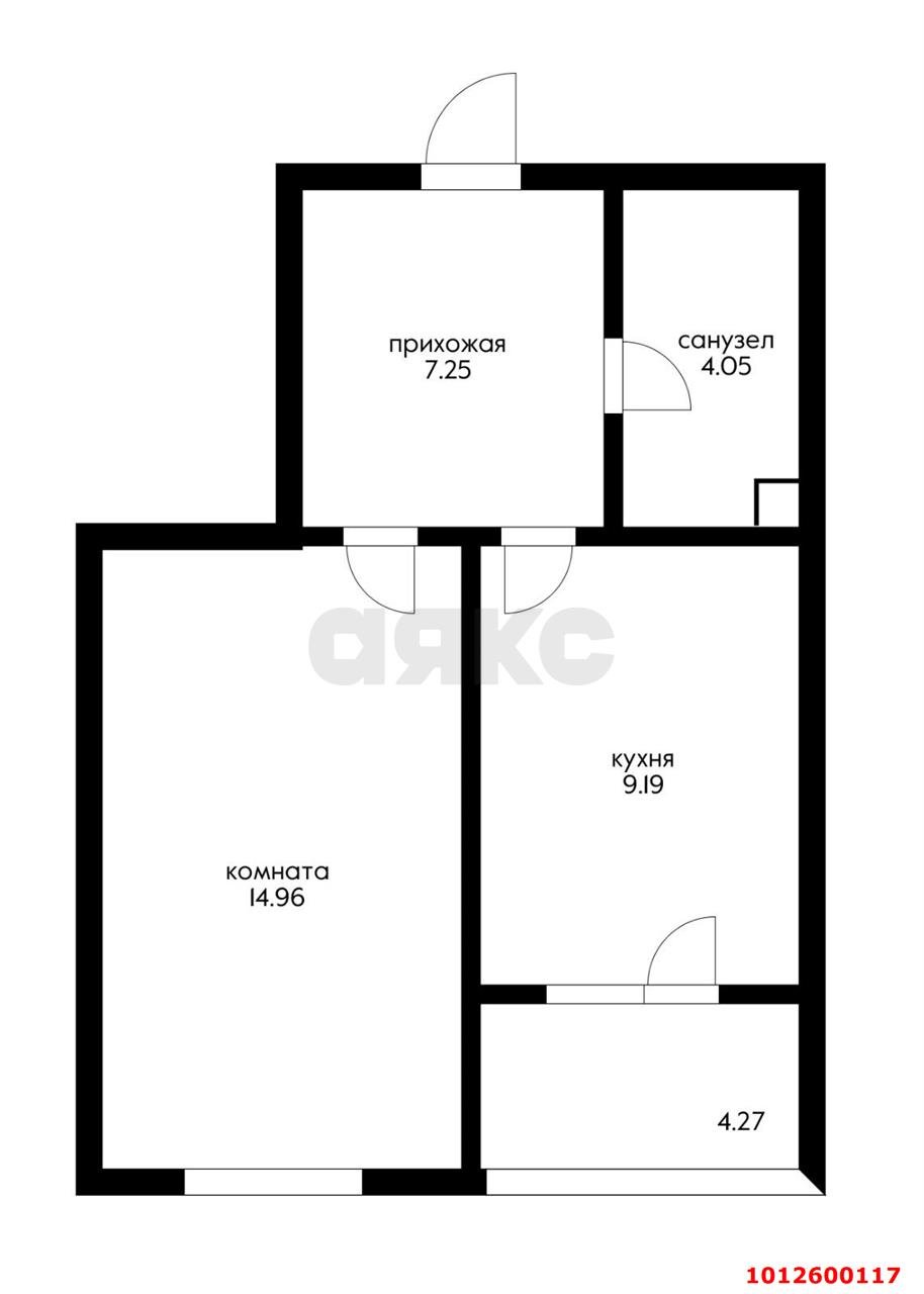 1-комнатная квартира 35 м², 1/3 эт. — фото 8