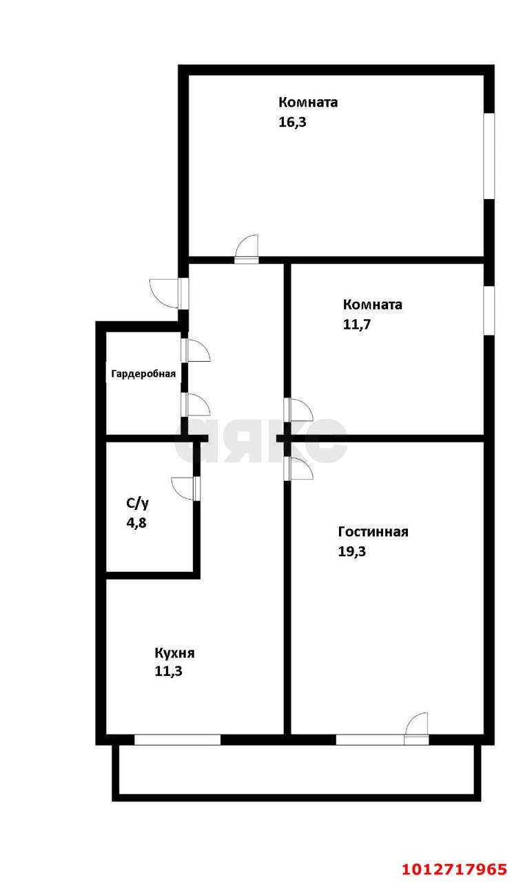 3-комнатная квартира 76 м², 10/12 эт. — фото 18