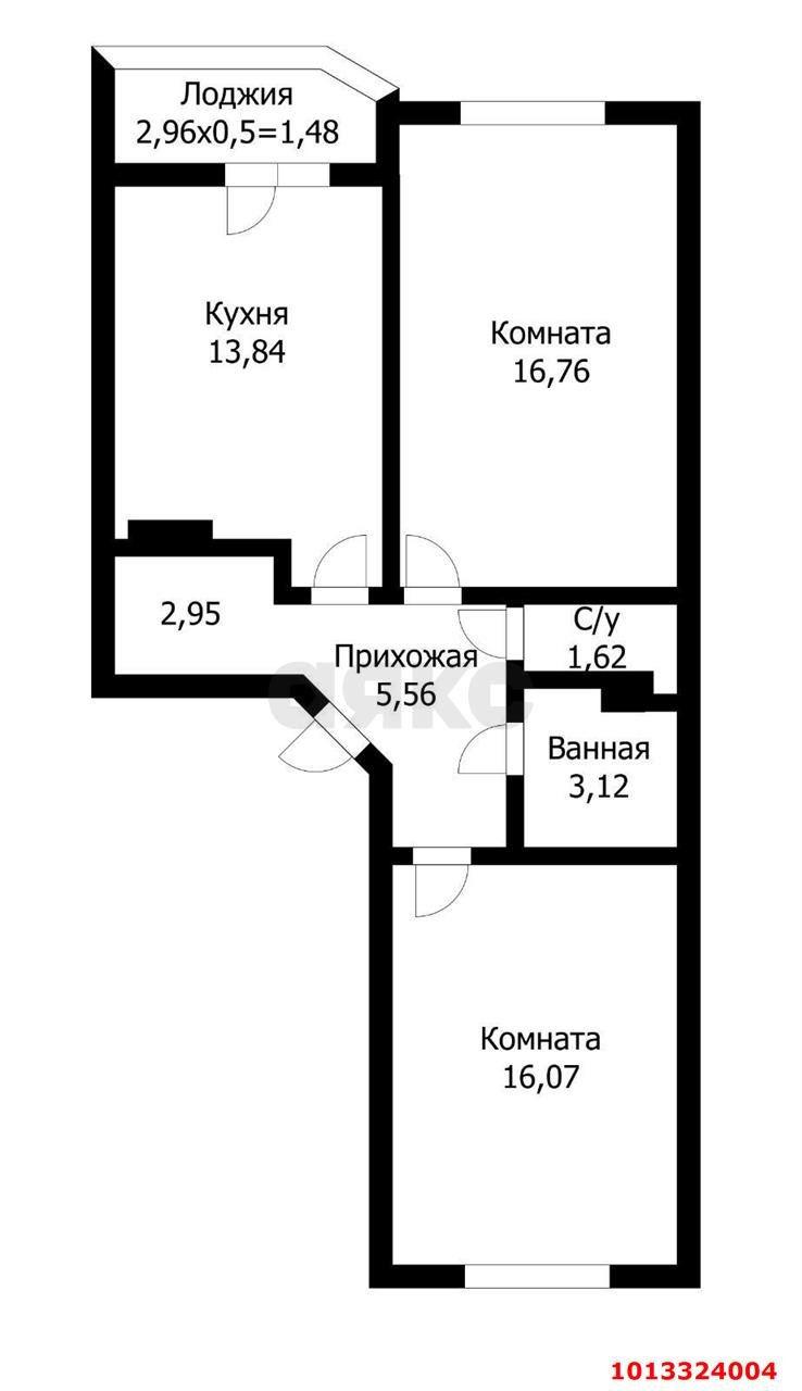 2-комнатная квартира 68 м², 20/24 эт. — фото 1