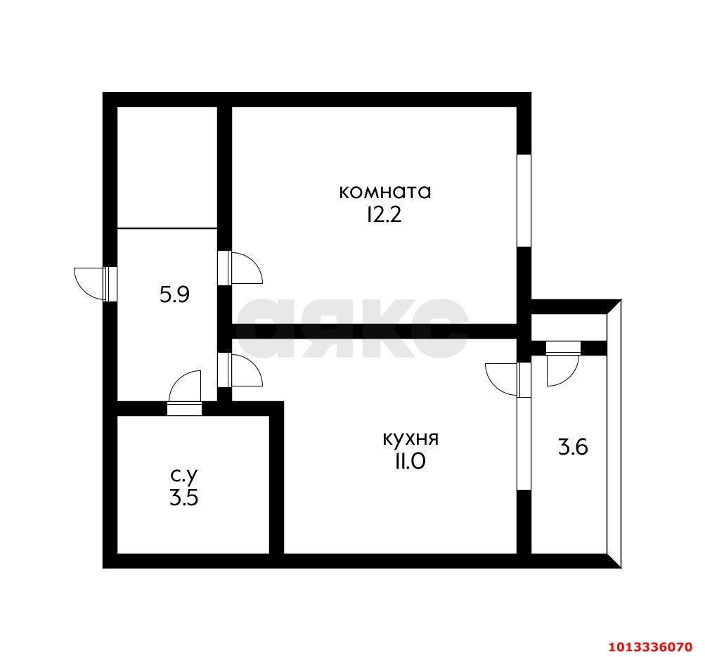 1-комнатная квартира 36 м², 15/24 эт. — фото 17