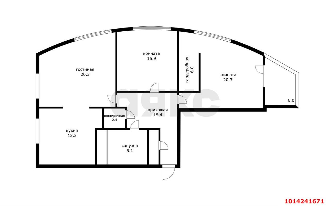 3-комнатная квартира 105 м², 15/24 эт. — фото 20