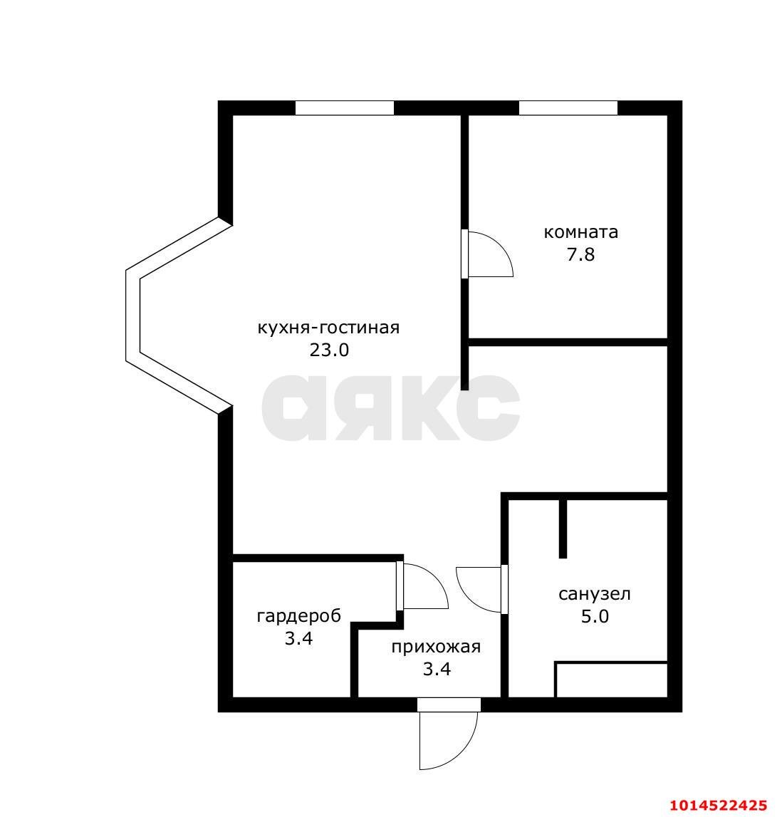 1-комнатная квартира 40 м², 16/25 эт. — фото 3