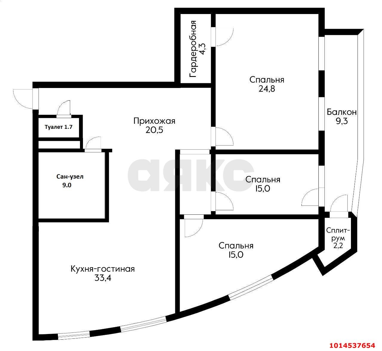 3-комнатная квартира 122 м², 8/16 эт. — фото 15