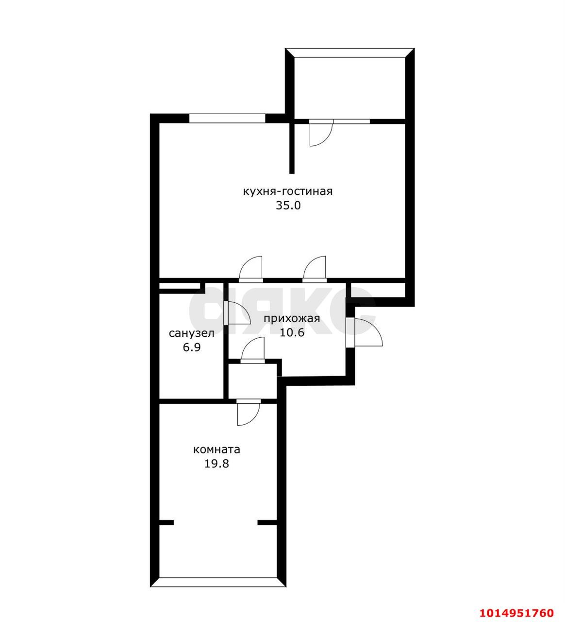 2-комнатная квартира 70 м², 16/25 эт. — фото 17