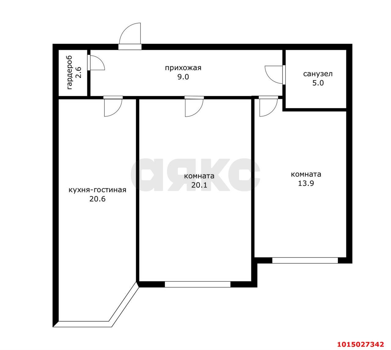 2-комнатная квартира 70 м², 2/22 эт. — фото 18