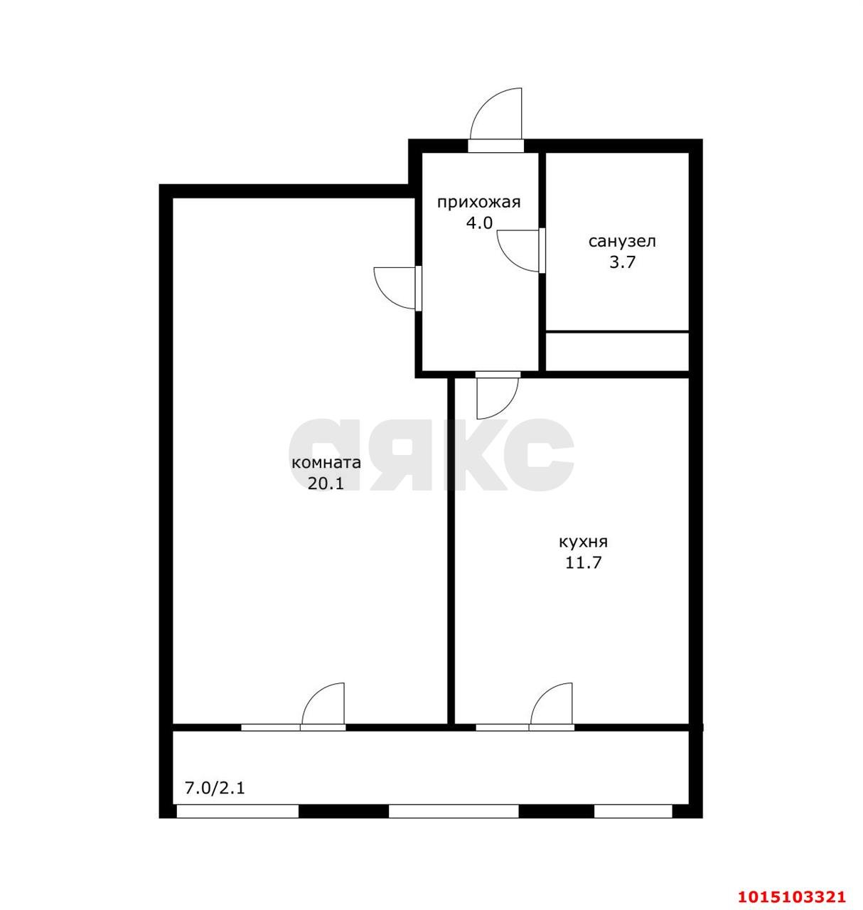 1-комнатная квартира 40 м², 9/9 эт. — фото 16