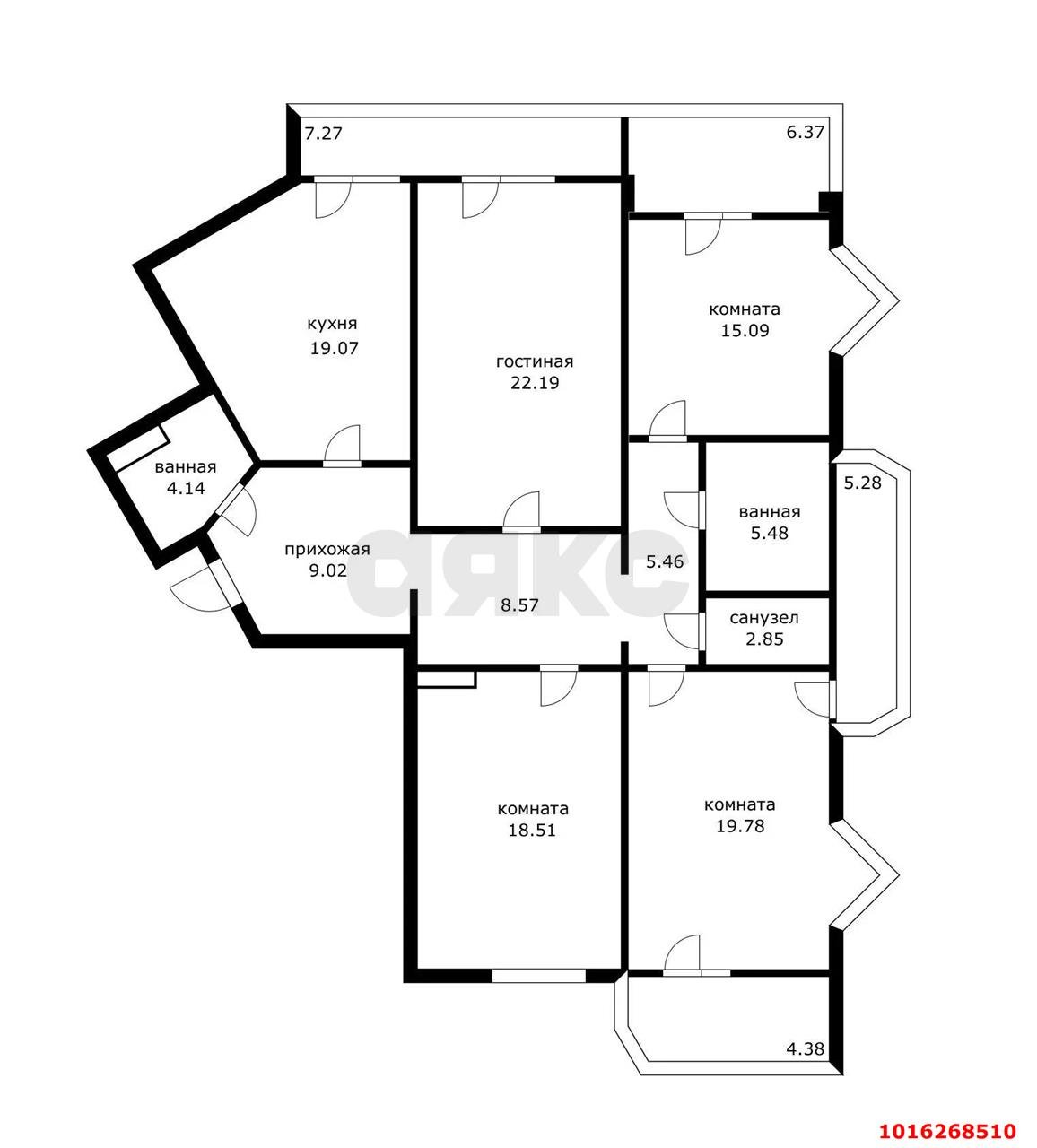 4-комнатная квартира 130 м², 19/24 эт. — фото 21