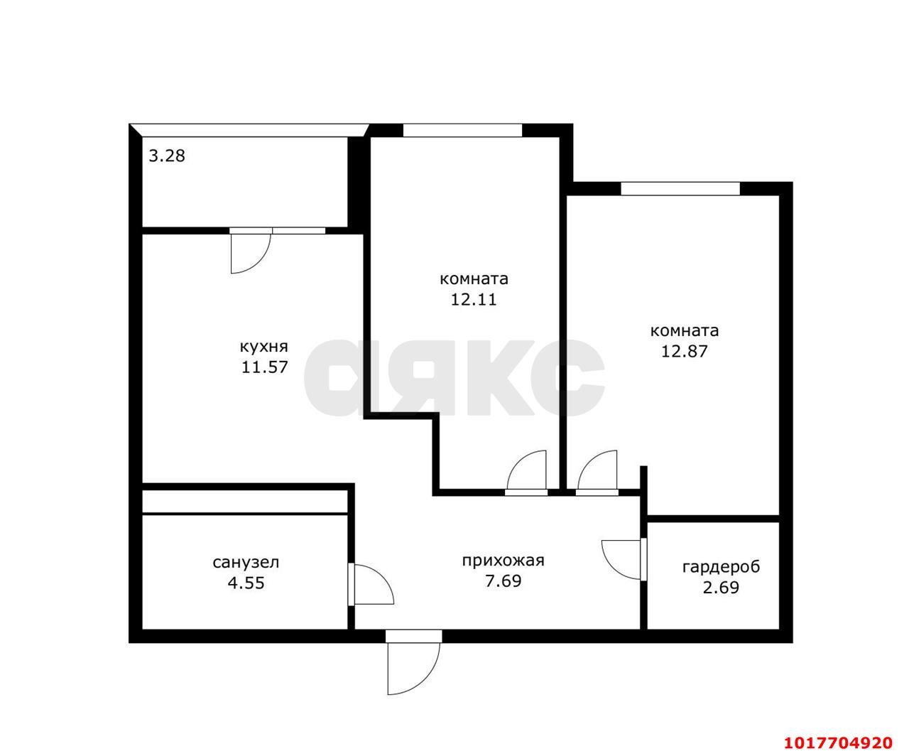 2-комнатная квартира 50 м², 12/19 эт. — фото 22