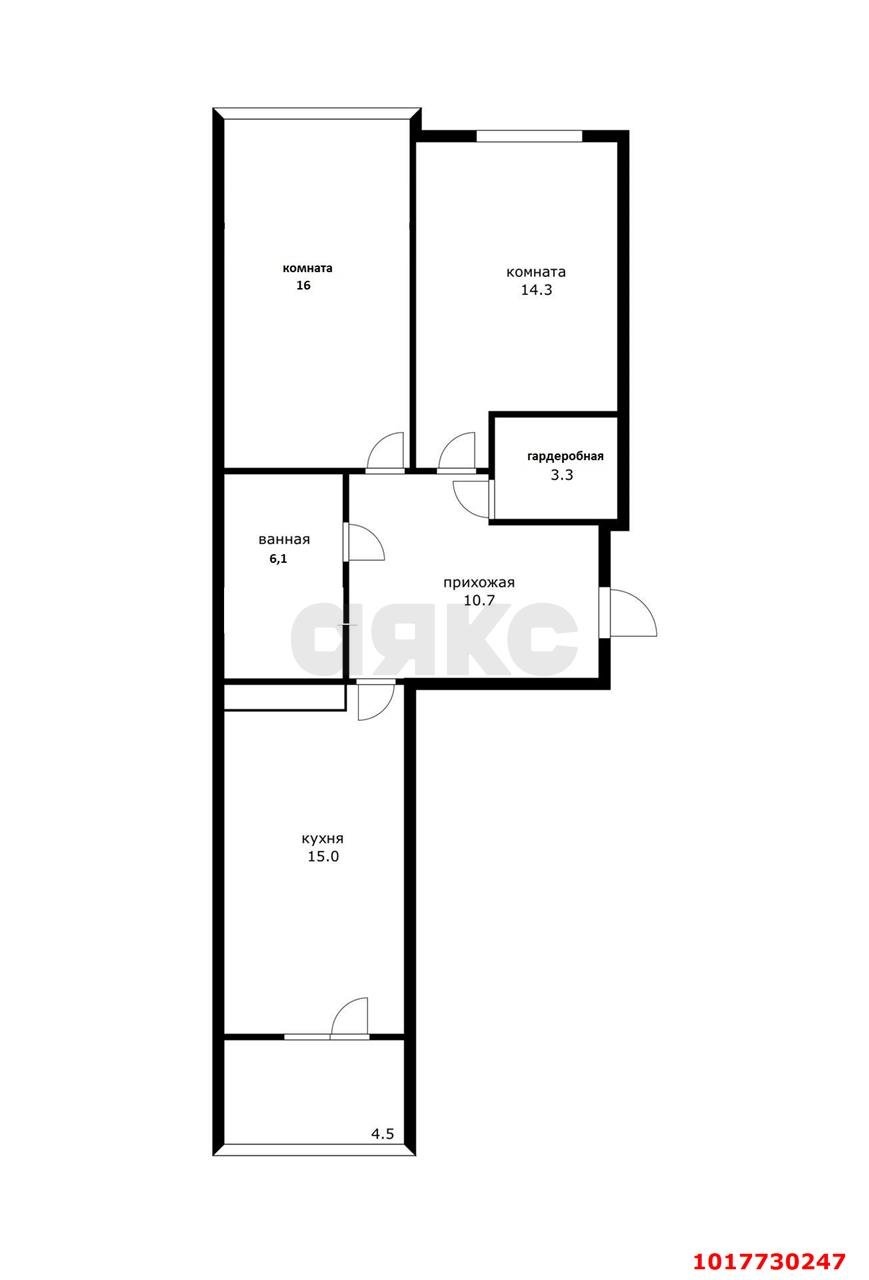 2-комнатная квартира 60 м², 20/24 эт. — фото 16