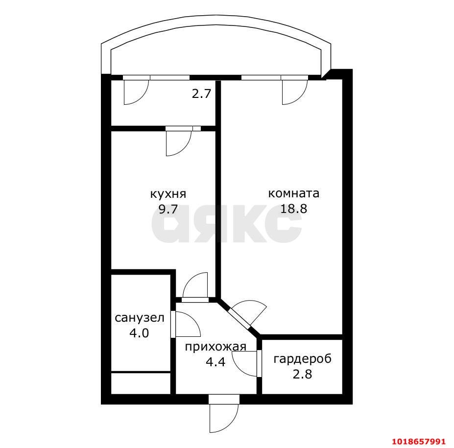 1-комнатная квартира 40 м², 19/25 эт. — фото 18