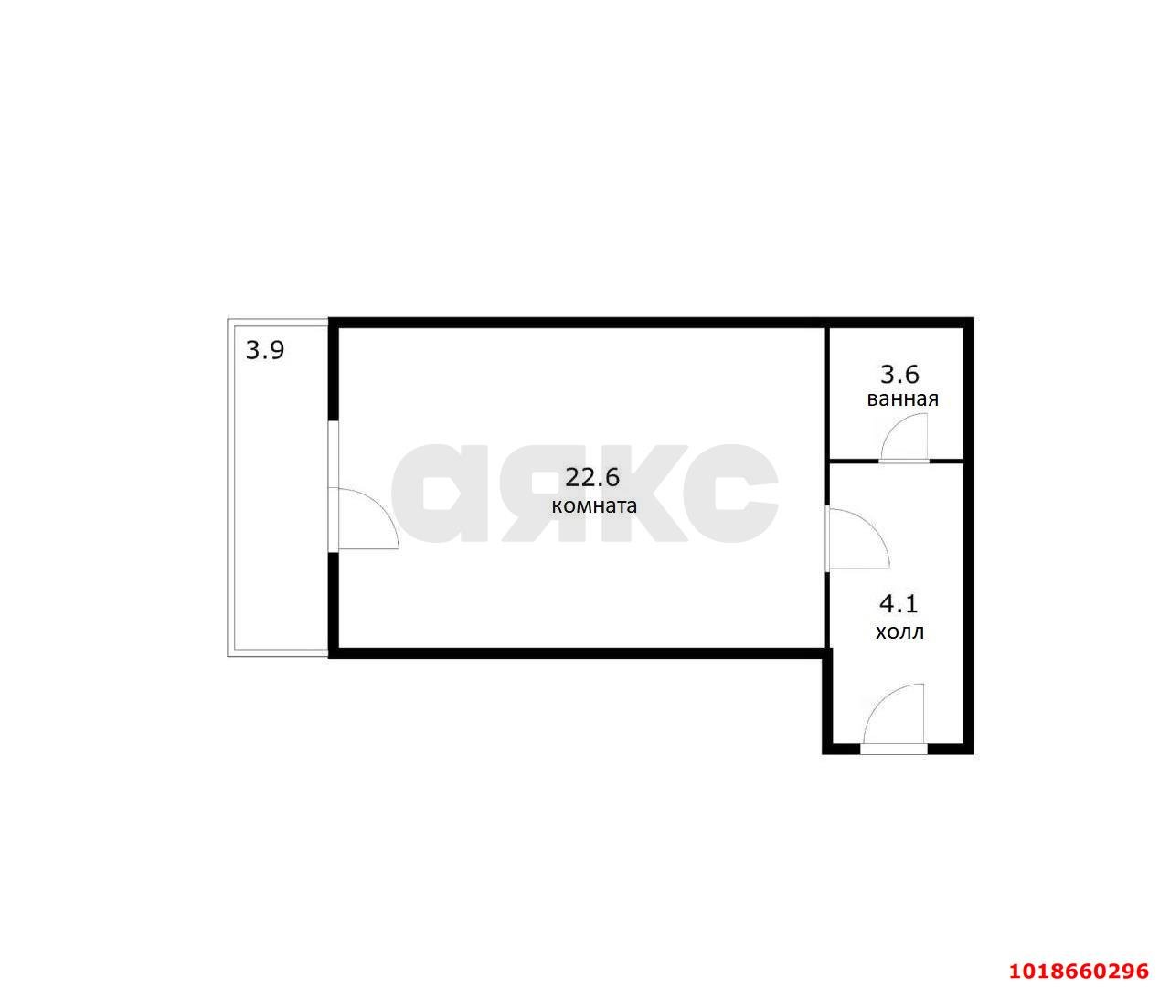 Студия 30 м², 4/4 эт. — фото 12