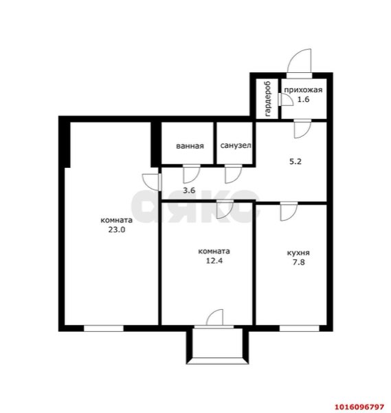 2-комнатная квартира 58 м², 5/5 эт.